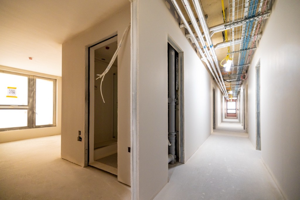 Plastering works on a major site